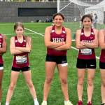 SUBMITTED PHOTO The Hoquiam Middle School relay team of (from left) RenaeJah Burtenshaw, Avery Brodhead, Aaliyah Kennedy, Emily Brodhead (alternate) and Brittany Alcala placed sixth at the Oregon Relays this past weekend in Eugene.