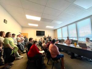 Photo: Michael S. Lockett
Members of the public line the walls during a McCleary city council meeting, drawn by recent controversy.