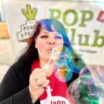 Rick Moyer
Jaclyn Bailey, board secretary and POP! Club coordinator for Whole Harbor, blows colorful bubbles at a past Aberdeen Sunday Market.