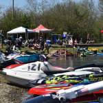 Jet-skis line Vance Creek Pond Saturday, April 29 as part of the PNW Water X racing event.