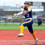 ALEC DIETZ | THE CHRONICLE Aberdeen pitcher Lilly Camp winds up to deliver a pitch against Centralia on Friday at Rec Park in Chehalis.