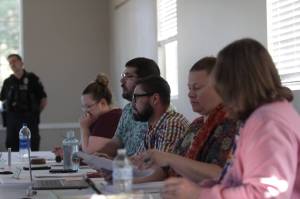 Michael S. Lockett / The Daily World
City Council members of McCleary sit during a meeting on May 10.