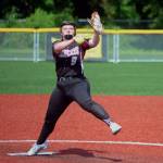 RYAN SPARKS | THE DAILY WORLD Ocostas Jessie Gilbert threw a no-hitter to lead the Wildcats to a 1-0 victory over Onalaska in a 2B District 4 Tournament game on Monday in Montesano.