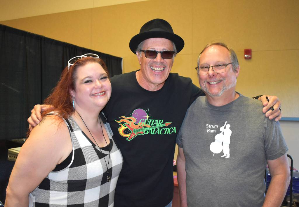 Backstage, spirits were high for Tiffany Maki, Wil Russoul, center, and Steve Leggett. The three musicians, who played alongside Angel Phoenix Damasiewicz and Christian Svinth, made a few adjustments before they took the stage Saturday afternoon at Celebrate Summer Jam in Ocean Shores. In addition to their setlist being cut short from one hour to about 20 minutes, Russoul had to play with an unfamiliar guitar, and Svinth had to play with a full drum set instead of the single djembe — a hand drum. But they made the most of it and the crowd seemed to enjoy themselves during the live set. (Matthew N. Wells / The Daily World)