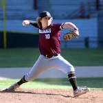 RYAN SPARKS | THE DAILY WORLD Montesano relief pitcher Skylar Bove threw 2 1-3 scoreless innings to earn the save in the Bulldogs 5-4 victory over Colville in a 1A State quarterfinal game on Saturday at Olympic Stadium in Hoquiam.