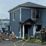 Courtesy photo / Hoquiam Fire Department
Firefighters from Aberdeen and Hoquiam responded to a fire at a residence in Hoquiam on May 20, rapidly knocking down the fire.