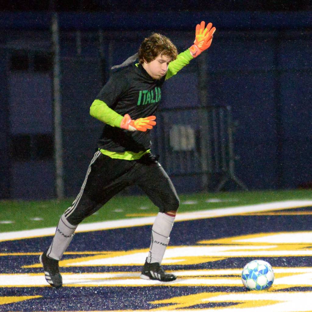 Elma goal keeper Andy Salvatierra