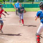 JARED WENZELBURGER | THE CHRONICLE Pe Ell-Willapa Valley pitcher Lauren Emery throws a baserunner out at home plate during a game against Okanogan in a 2B State quarterfinal game on Friday in Yakima.