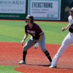 ALEC DIETZ | THE CHRONICLE Montesanos John Kling, left, navigates the base path against Naches Valley in the 1A State Tournament semifinals at Joe Martin Stadium in Bellingham Friday.