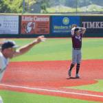 ALEC DIETZ | THE CHRONICLE Montesano third baseman Jaxson Wilson, right, reacts as Naches Valley players celebrate a walk-off balk, leading to a 5-4 Rangers win in the 1A State Tournament semifinals at Joe Martin Stadium in Bellingham on Friday.
