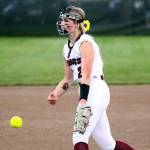 PHOTO BY SHAWN DONNELLY 
Montesano junior pitcher Riley Timmons throws a pitch during the Bulldogs 8-2 win over Royal in the 1A State Softball Championship game on Sunday in Richland.