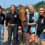SUBMITTED PHOTO 
The Elma High School equestrian team of (from left) Morgan Jonsson, Emmie Spencer, Randi Conrad and Tylee Kelly competed at the WASHET State Championships May 19-21 in Moses Lake.