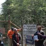 Clayton Franke / The Daily World
From left: Hoquiam water treatment plant operators Rob Sobolesky and James Kruger, Grays Harbor County Commissioner Kevin Pine, WDFW fish biologist Curt Holt, and Kirsten Harma, watershed coordinator for the Chehalis Basin Partnership, listen to Holt give a presentation on fish use of the West Fork Hoquiam River on May 24.