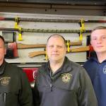 From left to right, Hoquiam Fire Chief Matt Miller, Aberdeen Fire Chief Dave Golding, and Cosmopolis Fire Chief Nick Falley are the chiefs of three departments involved in a failed vote to create a regional fire authority in Central Grays Harbor in April. (Michael S. Lockett / The Daily World)