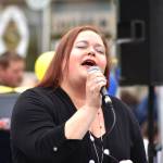 Matthew N. Wells / The Daily World
Tiffany Maki, whos now performed the Star Spangled Banner three times at Aberdeen Founders Day Parade, gives the difficult anthem all shes got in a soulful performance Saturday in downtown Aberdeen.