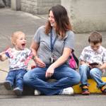Matthew N. Wells / The Daily World
Christina Jones, center, looks at her three-year-old son Liam as they and her four-year-old son Sebastian, right, await the start of the Aberdeen Founders Day Parade. In its 10th year, the festival, which includes a parade down Market Street, countless vendors  food and merchandise  an Aberdeen Walk of Stars dedication and other activities, seemed to delight everyone.