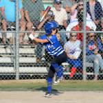 RYAN SPARKS | THE DAILY WORLD
Elma leadoff hitter Jordan Lisle had three hits and scored three runs during a 14-4 victory over Seattle Central in the Little League Senior State Tournament on Tuesday in Elma.