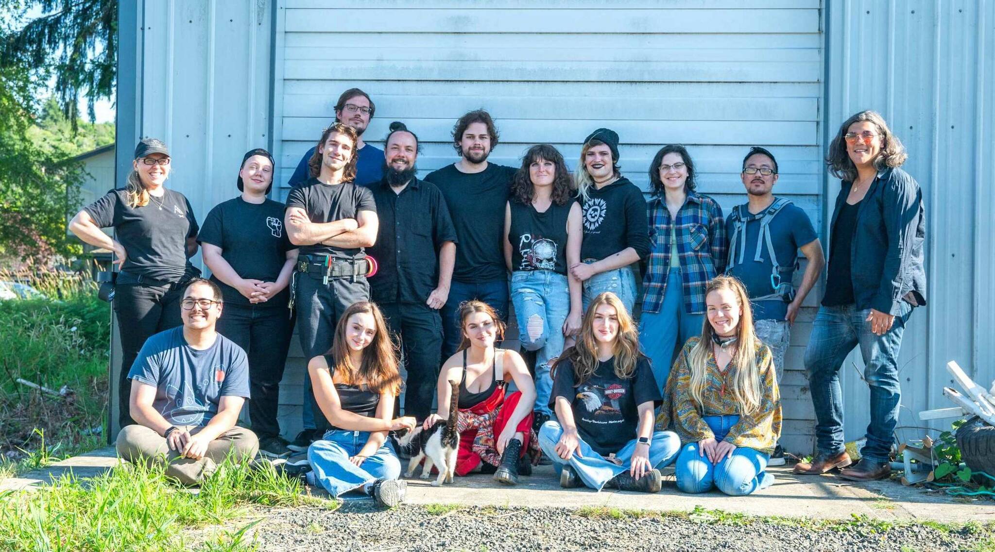 Rachel Kendra
The 16-person film crew from the feature film Again Again takes a moment out of their busy schedule for a fun, group photo taken by the crews behind-the-scenes photographer.