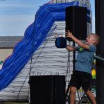Matthew N. Wells / The Daily World
Montesano resident Weston Wood happily leapt on stage to help Juggling Mania juggler Rhys Thomas with a routine Friday afternoon at the Grays Harbor County Fair, in Elma. Woods mother Mary was stoked about her son getting a chance to be on stage. She said she thought Thomas juggling routine was awesome. Hes very entertaining and realistic, Mary said. Sarcasm is my language. Mary said Weston and his siblings loved seeing the animals at the fair. She said her children loved riding a couple of the rides. Its a lot to get four little ones on a ride.