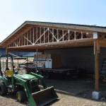 Clayton Franke / The Daily World
A new wooden pavilion 15-20 feet high on the east side of a concessions, restroom and locker room building will provide shelter for fans during games, and compliment the larger fan area in left field created by a new fence.