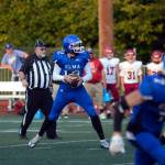 DAILY WORLD FILE PHOTO Elma quarterback Carson Studer and his Eagles teammates kick off the 2023 season against Centralia on Friday in Centralia.