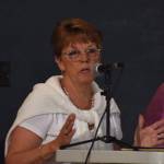 Clayton Franke / The Daily World
Peggy Jo Faria, candidate for Position 6 on the Ocean Shores City Council, speaks at a forum at the Ocean Shores Lions Club on Wednesday, Aug. 30.