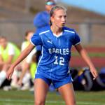 RYAN SPARKS | THE DAILY WORLD Elma junior forward Beta Valentine scored three goals to lead the Eagles to a 4-0 season-opening win on Tuesday at Davis Field in Elma.