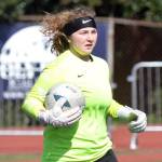 RYAN SPARKS | THE DAILY WORLD
Elma goal keeper Emmie Spencer surveys the field during a 1-0 loss to Archbishop Murphy at the Montesano Showcase on Saturday in Montesano.