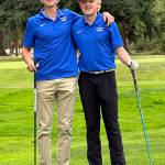 SUBMITTED PHOTO Elma golfers Cason Seaberg, left, and Grant Vessey earned co-Medalist honors with identical scores of 42 in a 185-192 win over Kings Way Christian on Tuesday in Vancouver.