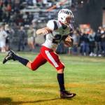 JARED WENZELBURGER | THE CHRONICLE Pe Ell-Willapa Valleys Cody Strozyk scores a touchdown during a 60-14 loss to Napavine on Friday in Napavine.