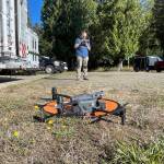 Michael S. Lockett / The Daily World
A member of King Countys 4x4 Search and Rescue team prepares to launch a drone during an evidence search in the Oakley Carlson case.