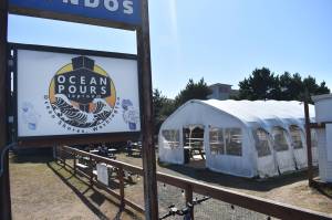 Clayton Franke / The Daily World
A large fabric structure provides shade and shelter from the weather for customers on the property of the Ocean Pours Taproom at 759 Ocean Shores Blvd.