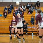 PHOTO BY FOREST WORGUM Montesanos Karissa Otterstetter (5) puts up a set during a straight-set win over Eatonville on Thursday in Montesano.