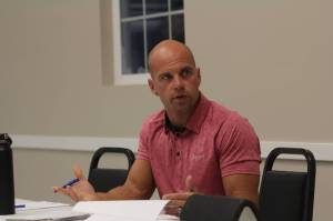 Michael S. Lockett / The Daily World
Councilmember Jacob Simmons asks a questions during his first session on the McCleary City Council on Wednesday, Oct. 11.