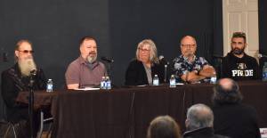 Clayton Franke / The Daily World
Candidates for districts 1 and 4 met at a forum hosted by Voice of the Shores at the Ocean Shores Lions Club on Wednesday, Oct. 11.