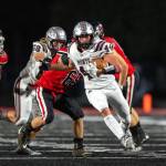 PHOTO BY FOREST WORGUM 
Montesano senior running back Gabe Bodwell (44) rushed for over 200 yards during the Bulldogs 42-0 win over the Tenino Beavers on Friday at Tenino High School.