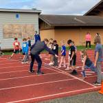 SUBMITED PHOTO Competitors ready at the starting line of the Aberdeen Cross Country Candy Crush Rush race on Sunday at Miller Junior High School in Aberdeen.