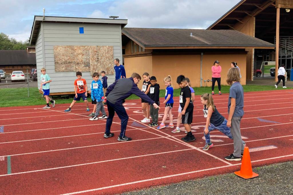 SUBMITED PHOTO Competitors ready at the starting line of the Aberdeen Cross Country Candy Crush Rush race on Sunday at Miller Junior High School in Aberdeen.