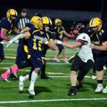 RYAN SPARKS | THE DAILY WORLD Aberdeen senior running back Aidan Watkins (19) rushed for 192 yards in a 26-19 victory over Shelton on Friday in Aberdeen.