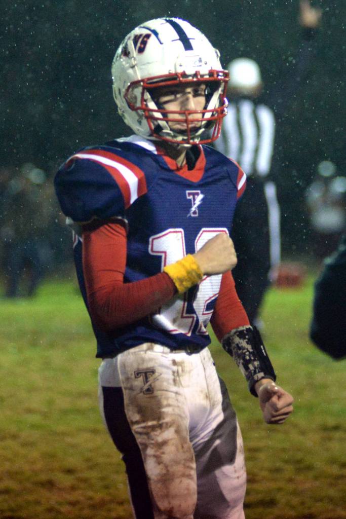 DAILY WORLD FILE PHOTO 
Pe Ell-Willapa Valley quarterback Nathan Fluke, seen here in a file photo from Oct. 13, and the Titans will face Kalama in a 2B crossover game on Saturday in Kalama.