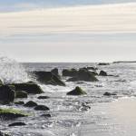 Clayton Franke / The Daily World
A remnant jetty extends roughly 10,000 feet across the middle of Oyhut Bay in October 2023. It hugged the southern shoreline of Ocean Shores upon construction in 1916, but has since been battered by waves and wind.