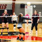 PHOTO BY LARRY BALE Raymond-South Bend defensive specialist Kyndal Koski, middle, was named the 2B Pacific League MVP for the 2023 season.