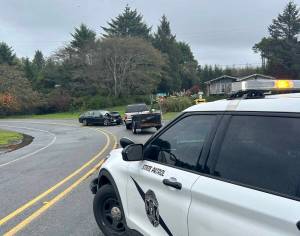 Courtesy photo / Washington State Patrol
Two vehicles, each with a driver and passenger, were involved in a head-on collision on Friday, injuring two.