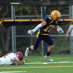 DAILY WORLD FILE PHOTO Aberdeen senior running back/safety Aidan Watkins (19) was named to the 2A Evergreen All-Conference First Team as a running back and a defensive back for the 2023 season.