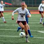 PHOTO BY FOREST WORGUM Montesano sophomore midfielder Alexa Stanfield scored two goals in the Bulldogs 3-1 win over La Center in the 1A State third/fourth-place game on Saturday in Tacoma.