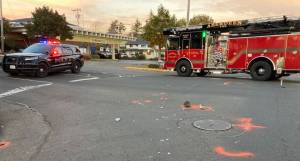 A pedestrian was in critical condition at Harbor Regional Health after being struck by a car Tuesday afternoon in downtown Aberdeen. (Aberdeen Police Department)