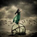 Jade Black
One of Jade Blacks portraits she shared depicts her surviving through awful conditions. Shed seen many things, oh so many, she states in an Instagram post about this piece. Carcasses of memories past still haunted her in her dreams. Sludge and muck oozed and clung threatening her very survival. But on she soared separate from the rest of the world. Her walls would not crumble nor a rock would she swing but alas shed journey on until the sky meets the edge of the sea.