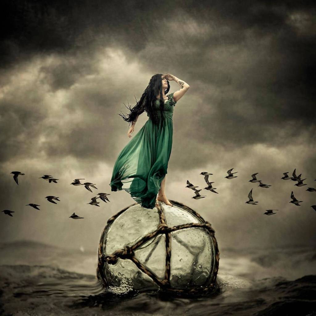 Jade Black
One of Jade Blacks portraits she shared depicts her surviving through awful conditions. Shed seen many things, oh so many, she states in an Instagram post about this piece. Carcasses of memories past still haunted her in her dreams. Sludge and muck oozed and clung threatening her very survival. But on she soared separate from the rest of the world. Her walls would not crumble nor a rock would she swing but alas shed journey on until the sky meets the edge of the sea.