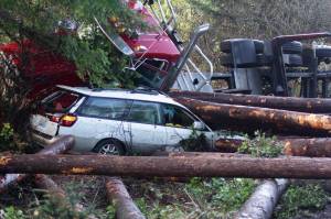 A fatal motor vehicle crash occurred south of Humptulips on Friday morning. (Michael S. Lockett / The Daily World)