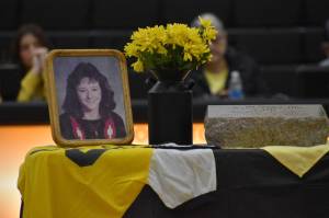 Matthew N. Wells / The Daily World
The North Beach Hyaks celebrated the memory of one of its former star student-athletes, Shelly Cox, with an honor ceremony that helped establish the Shelly Cox True Grit Award. Cox died at 17 in a tragic traffic accident in 1987. The award will be given annually to one boy and one girl who demonstrate courage, resilience and determination in and out of the halls of North Beach, carrying forward the memory of Shelly and what it means to be a Hyak.